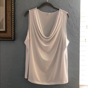 Sleeveless white Calvin Cline dress shirt